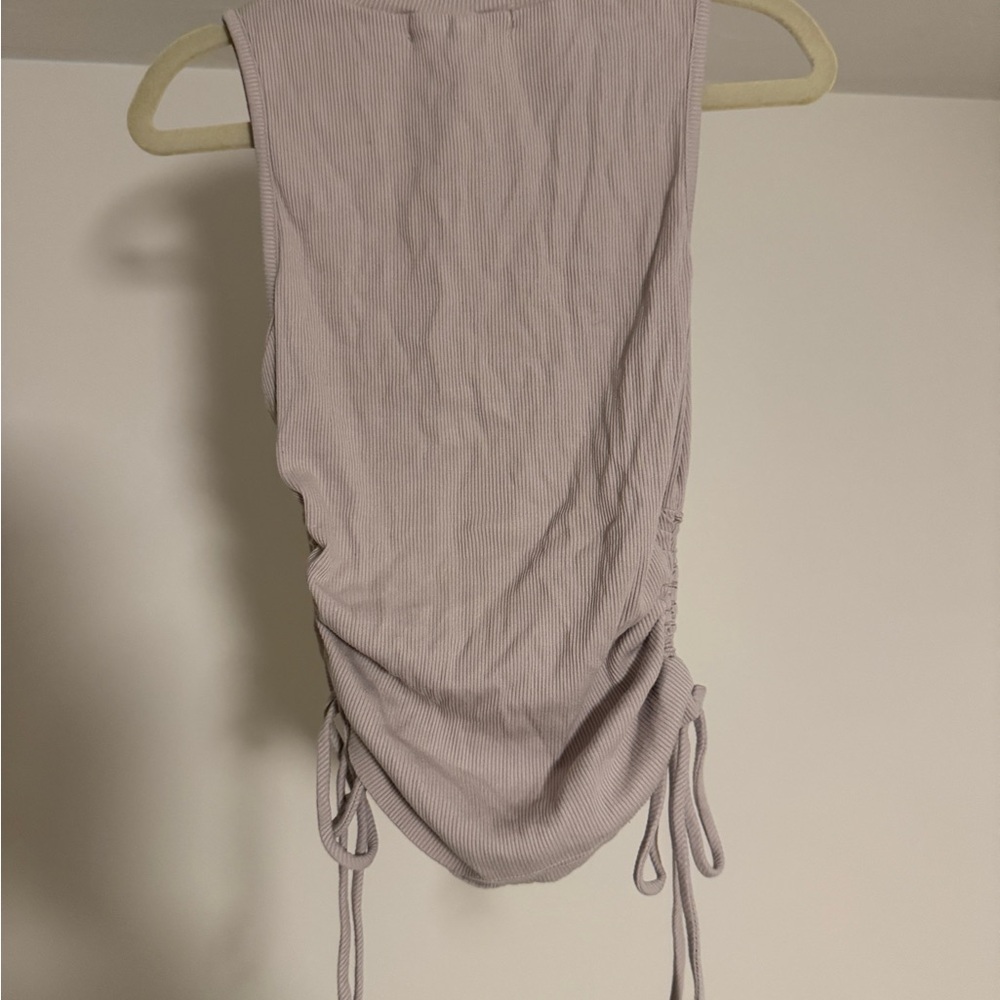 Ruched Ribbed Tank Top - Picture 4 of 5